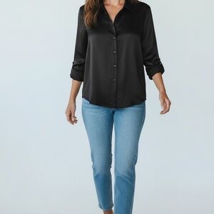 Banana Republic Classic Black Button Down Shirt‎
